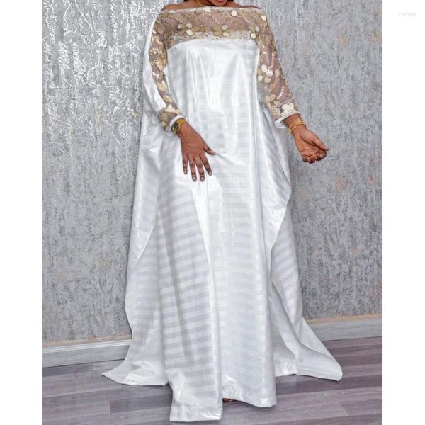 Robes décontractées Élégant Abaya Dubaï Kaftan Maxi Robe Femmes Plus Taille Africaine Paillettes Brodées Longue 2022 Boubou Robe Femme