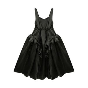 Vestidos casuales elegante negro Midi vestido para mujer gótico de una pieza cuello cuadrado sin mangas moda coreana Y2k Vintage Chic vestidos largosCasu
