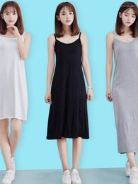 Casual jurken Elegante vrouwelijke jurk Modale Koreaanse zomerkleding Sling-stijl Losse effen damestanktop