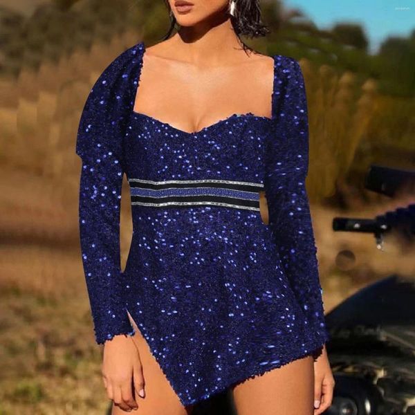 Robes décontractées Robe mi-longue à manches longues élégante pour femmes sexy et chic tenue de soirée en dentelle