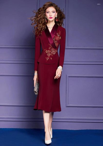 Vestidos casuales elegante lujo rebordear trompeta cena fiesta para las mujeres 2024 primavera más tamaño vestido de cóctel midi rojo negro