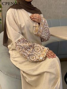 Casual Jurken Elegant Moslim Borduren Vest Voor Vrouwen Eid Arabische Hijab Abaya Jurk Dubai Saudi Bescheiden Kleding Islamitische Turkije Open
