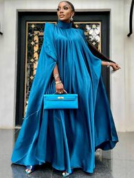 Casual jurken Elegant satijn voor vrouwen herfstkleding gewaad longue mousseline femme maxi lange jurk streetwear grote swing vestidos