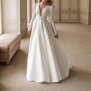 Casual Jurken Elegant Temperament Bruiloft Witte Jurk Voor Vrouwen Luxe En Mode Empire Satijnen Galajurken Rits Terug Avond