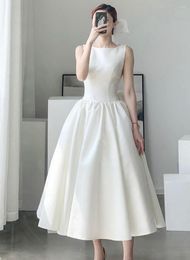 Casual jurken avond satijn 2023 Eenvoudig meisje banket feestjurk lang voor prom Vestidos para mujer elegante luxe