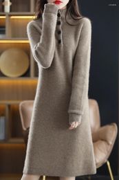 Robes décontractées automne 2024 robe jupe en tricot en laine pure de femme