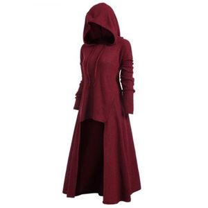 Casual jurken Fantastische meisjes Halloween -thema Gothic Hood Stain Cloak Wicca Robe groot formaat Kap losse elastische vaste kleurenjurk