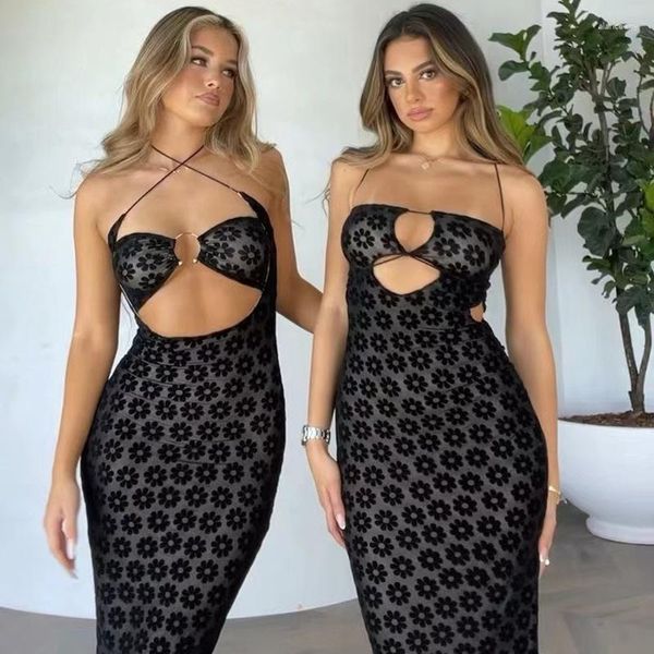 Vestidos casuales moda 2024 modelos halter sexy recorte