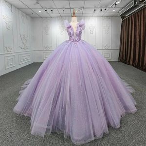 Robes décontractées Mode Fleurs 3D Perles Robes de bal Jolies volants Organza Longue Robe de soirée avec train Mariage Mariée