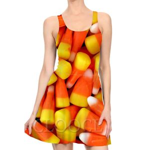 Casual jurken mode mooie fruitjurk mini 3d print zomer dames sexy mouwloze geplooide eendelige strandjurkescasual