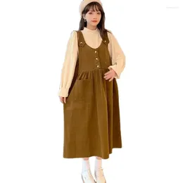 Robes décontractées mode robe en velours côtelet