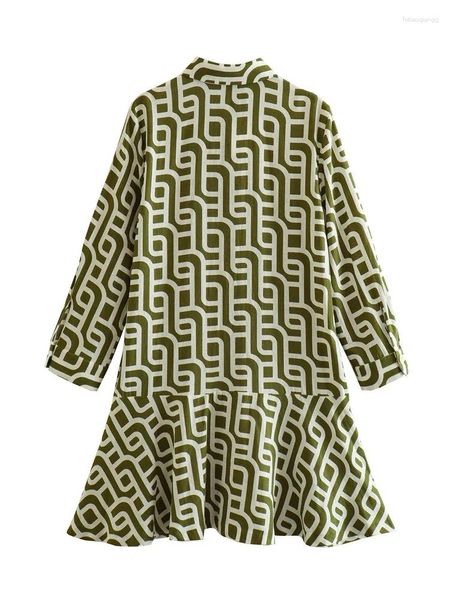 Robes décontractées Mode pour femmes High Street Vêtements féminins Printemps et été Robe Motif géométrique Dames Slim