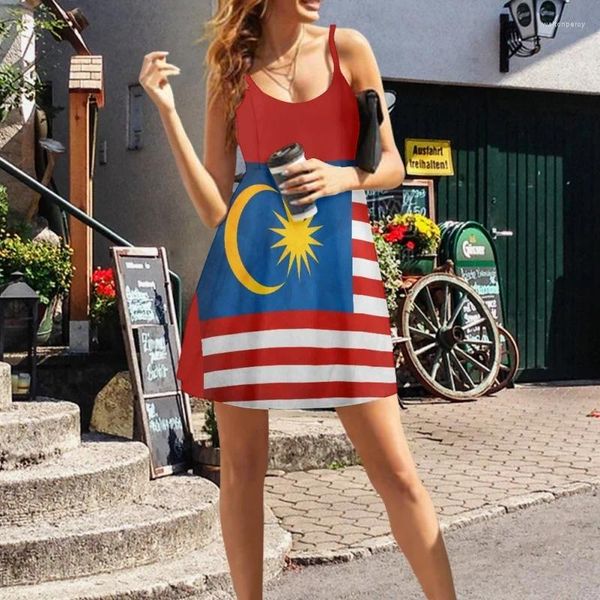 Robes décontractées Fashion Malaysia Flag derest femmes Camis sans manches sans manches pour femmes vestidos Feminino Spaghetti Strap Femme Robe