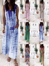Casual jurken modestijl zomer dames slijtage Amazon wens losse print vest serie riem jurk vrouw