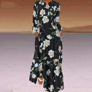 Casual jurken mode zomer 2024 o nek bloemenprint elegant unieke losse maxi jurk boho lang voor vrouwen plus size
