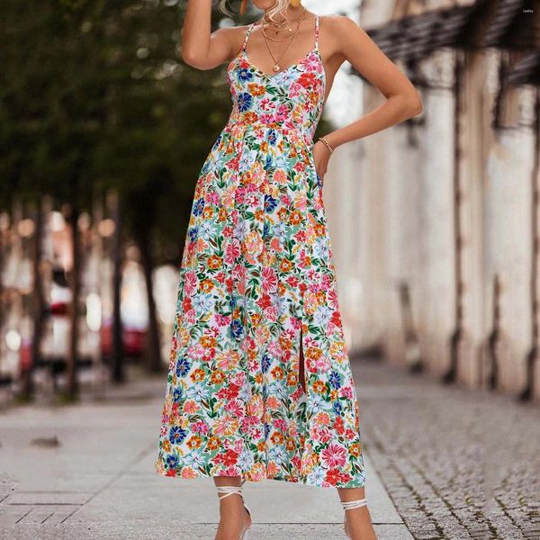 Vestidos casuales de moda verano 2024 estampados de talla grande