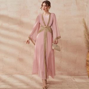 Casual Jurken Mode Dames Moslim Arabische Open Kimono Mouw Vest Gewaad Innerlijke Lange Jurk Dubai Sets Islamitische Kaftan Jurk