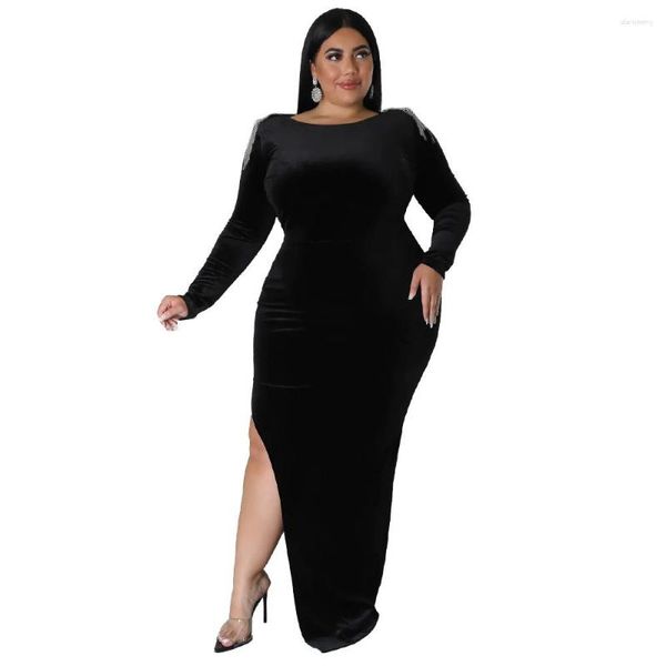 Robes décontractées grosses femmes vêtements automne longue robe plus taille dame 5xl