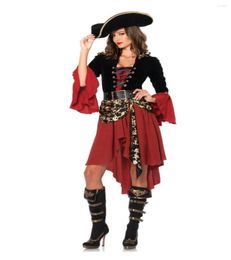 Robes décontractées femelles caribéennes Pirates Capitaine costume Halloween cosplay cosping femme gothique gothique medoval sophoîte 1850312