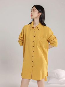 Casual Jurken Fitshinling Katoen Loungewears Vrouwen Shirt Jurk Pocket Solid Slim Lange Mouw Rechte Midi Vrouwelijke Kleding Vestidos