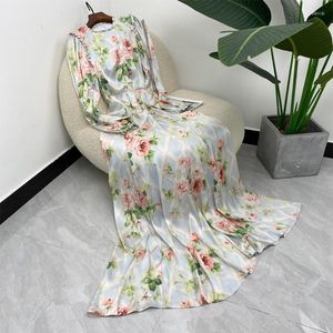 Casual jurken Bloemen Spring print File Ruches Ruches Lange mouwontwerper Fashion vintage