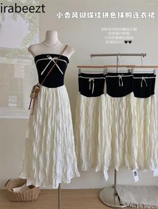 Robes décontractées combinaison avancée française de couleur robe de mammaire tempérament elegnat arc conception long vestidos de noche juvéniles