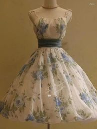 Robes décontractées en bleu français robe d'été féminine princesse ancienne vintage sweet vestidos médiévales para mujer de verano