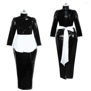 Casual jurken Franse meid afsluitbare jurk crossdressing voor mannen plus size vrouwen lange mouwen lange mouwen bodycon sissy uniform cosplay op maat gemaakt