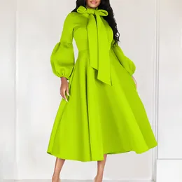 Vestidos casuales frutas para mujeres verdes hojaldre correa de falda grande vestido de cintura alta túnica maxi elegante lujo 2024 suknie wieczorowe