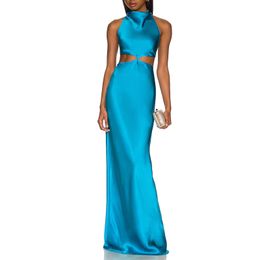 Casual jurken fufucaillm dames halter lange mode vlek taille uitsparingsband backless cocktail party prom bodycon 230223