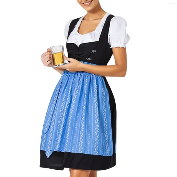 Robes décontractées de la bière allemande costume de festival femmes dirndl robe robe bavaroise