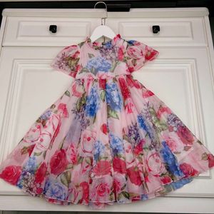 Casual jurken meisjesjurk bloemontwerp zijden katoenen stof