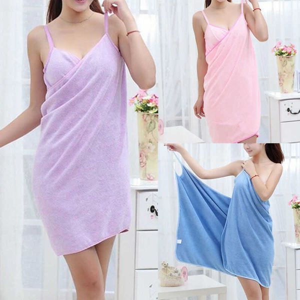 Vestidos casuales Niñas Mujeres Dama Baño suave Toalla de baño Vestido de secado rápido Playa Spa Manta de baño Albornoces Ropa de lavado Fácil de usar Z0612