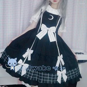 Vestidos casuales góticos vintage dulce lolita vestido de encaje bowknot bordado victoriano kawaii niña jsk loli cosplay