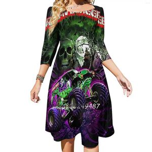 Robes décontractées Grave Digger Monster Jam Truck Sweet Robe élégante Femmes Coréen Kawaii Col carré