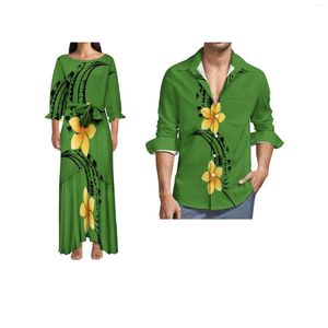 Casual Jurken Groen Drop Grote Mensen Trendy Jurk Dames Sexy Vetersluiting Fishtail Polynesisch Samoaans Aangepaste vraag