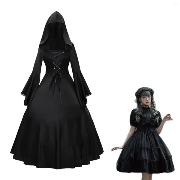 Vestidos casuales Halloween Cosplay traje gótico vestido vintage fantasma calabaza medieval novia vampiro ropa para mujeres