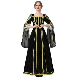 Vestidos casuales Disfraz de Halloween Vestido vintage Vestido de bola Mujeres Corte medieval europea Fancy Cosplay Elegante