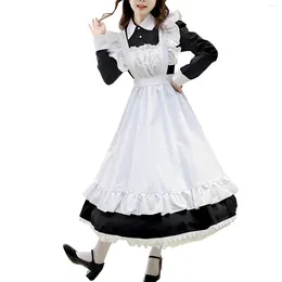 Casual jurken Halloween kostuums dames lolita meid jurk vintage outfits cosplay Japans anime meisje lange mouw ruches schort