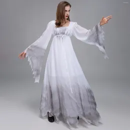 Robes décontractées Halloween Effrayant Robe de la mariée Ghost Witch Cosplay Costumes for Women Gothic Medieval Horror Vampire Clothing 2024