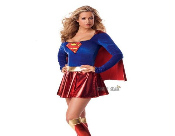 Vestidos casuales disfraz de superman femenino dc rol rol de juego de juego animación cosplay1696993