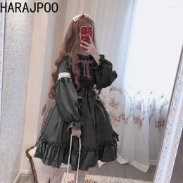 Robes décontractées harajpoo mode japonais original lolita robe femme soft promence printemps automne op long girl harajuku vestidos