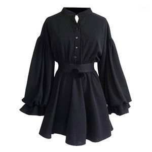 Robes décontractées Harajuku Femmes Robe Gothique Noir Halloween Party Vintage Rétro Cour Princesse Sans Manches Lolita Streetwear Robes Sexy Muj