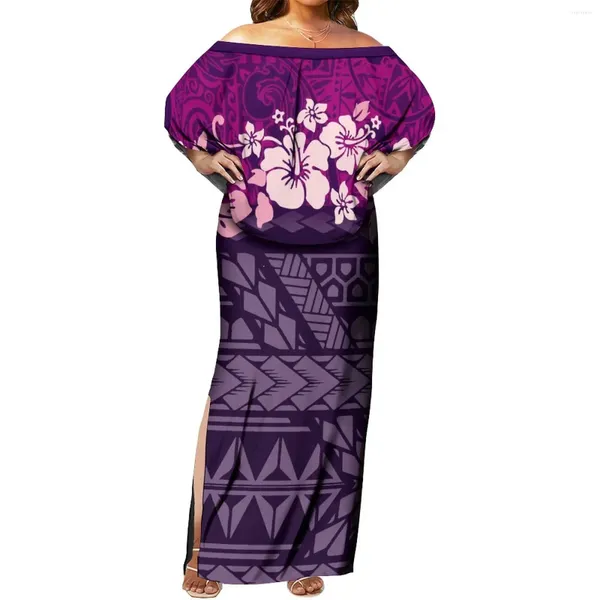 Vestidos casuales Vestido de capa de mujer hawaiana Traje samoano Tribus polinesias Diseño Fiesta para apoyar la personalización
