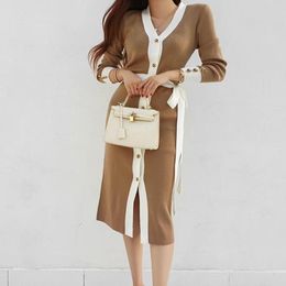 Robes décontractées Hayblst Brand Woman Robe 2021 Pull pour femmes Vêtements Automne à manches longues STYLE CORÉAN PLUS TIME TRITÉ COSE5013106