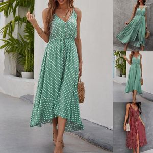 Robes décontractées robe de soirée de vacances été sans manches plage femmes solide bouton automne habillé pour les femmes