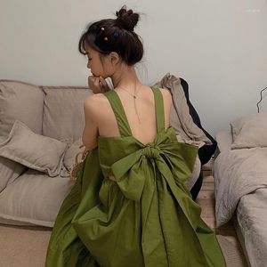 Casual jurken Houzhou Harajuku Green Party Vrouwen Koreaanse mode Backless Chic Sundress Kawaii White Birthday Jurk Asthetic SEXY