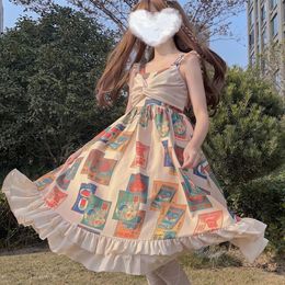 Robes décontractées hstar mignon style japonais fille douce sweet d'été fête lolita quotidien sling petite robe femme