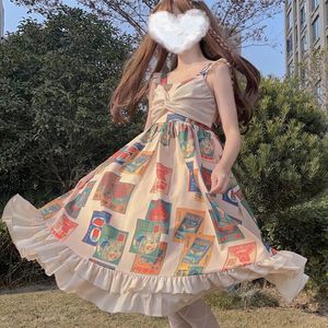 Casual jurken hstar schattige Japanse stijl zacht meisje zoet zomer feest lolita dagelijkse slinger kleine jurk vrouwen