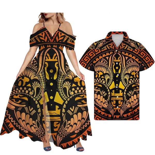 Robes décontractées Hycool Tribal Totem Design Sexy Dep V Cou Hors Bandoulière Robe Africaine Été Femmes Plage Maxi Moulante Fête